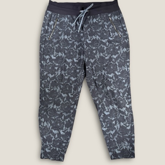 Athleta Pants - Athleta Trekkie North Jogger Size 14 Blue Floral Jacquard Stretch Hiking‎ Pant